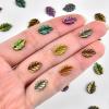 100 Pieces Tiny Leaves for Craft Dollhouse Miniatures Soft Resin Leaves for Fairy Garden Micro Landscaping Decoration view 2