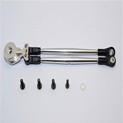 Aluminum Hi-Torque Servo Saver 25T with Aluminum Tie Rod for 1/10 Tamiya RC DT-03 Upgrade Parts - Silver