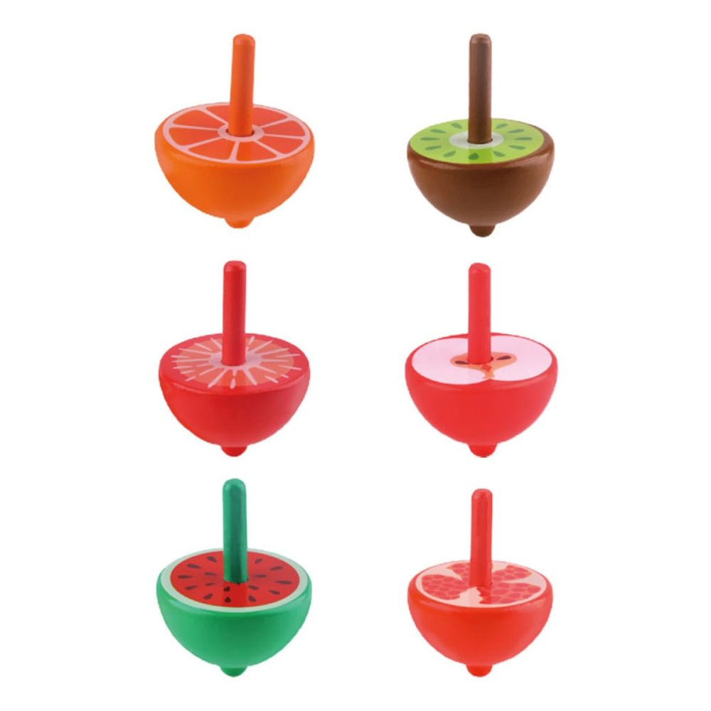 Beaupretty 6pcs Wooden Gyro for Hand-Spinning Tops Educational Traditional Playthings for Boys and Preschool Fun and Interaction