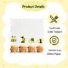 12 Pcs Bumble Bee One Birthday Cupcake Toppers Gold Glitter 1st Birthday Cupcake Decorations Number 1 Cupcake Decor for Bee Theme Baby Shower Boys Girls Party Supplies view 4