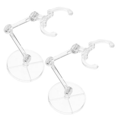 GLSTOY 2pcs Clear Model Support Stand for Display Heavy Duty Figure Holder Base with Stable Secure Support for Action Figures and Dolls Versatile Display Rack for Collectors and Dynamic