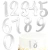 10 PCS Acrylic Number Cake Topper 0-9 Number Cake Decoration Silver Number Mirror Cake Decoration Suitable for Baby Showers Birthdays Anniversaries and Other Occasions view 1