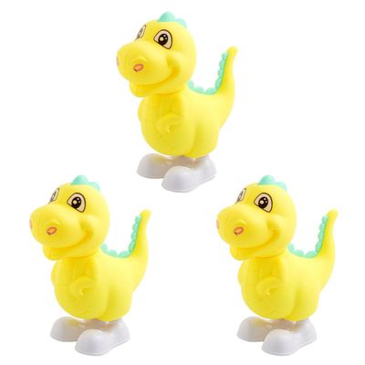 BESPORTBLE 3Pcs Wind-up Dinosaur Cartoon Animal Playthings Educational Jumping for Decoration and Skill Development Random Color