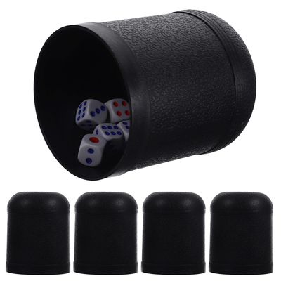 Alasum 5 Sets Mini Dice Cups with Plastic Dice for Party Games Travel-Friendly Smooth Wear-Resistant Design for Family Entertainment