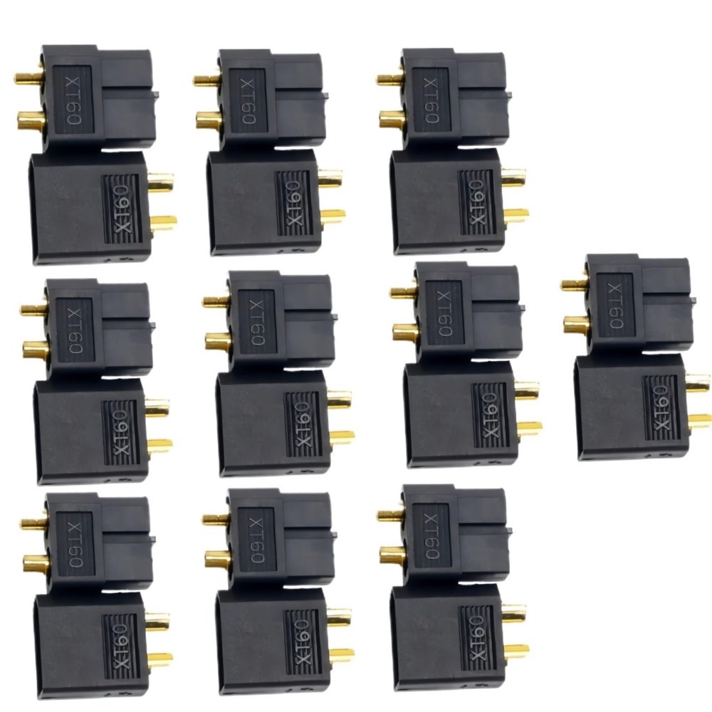 5/10 Pair XT60 Connector XT60 Male Female Bullet Connector Power Plug for RC LiPo Motor XT60 Drone Connector distintivo(10pairs xt60 Black)