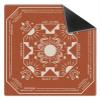 FDHSPAAM Orange Boho Western Mahjong Mat 31.5 x 31.5 Inch, Rustic Southwestern Horseshoe Print Non-Slip Noise Reduction Mahjong Table Mat for American Mah Jong Poker Card Board Games Dominoes view 1