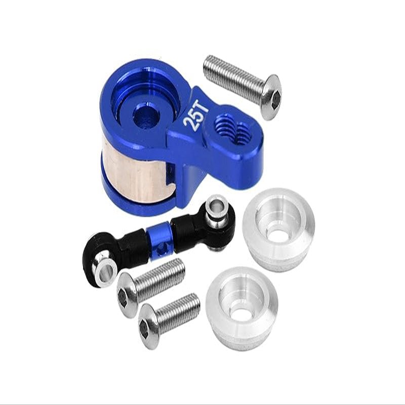 Aluminum Servo Saver with Aluminum Steering Link for 1/10 Traxxas Ford GT 4-Tec 2.0/4-Tec 3.0 Upgrades - Blue