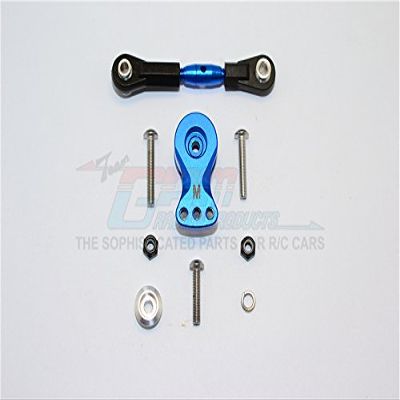 Aluminum Hi-Torque Servo Saver 25T with Alloy Tie Rod for 1/8 Thunder Tiger Truck K-Rock MT4-G5 Brushless Upgrades - Blue