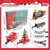 14Pcs Electric Christmas Train Set with Light & Sounds, 4 Carriages Classical Train with Tracks for Boys & Girls Gifts view 2
