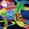 Anti Gravity Race Track with Car, Antigravity Race Track, 360 Electric Climbing Car Race Track, Glow in The Dark Flexible Race Track Sets (184pcs, Glow) view 1