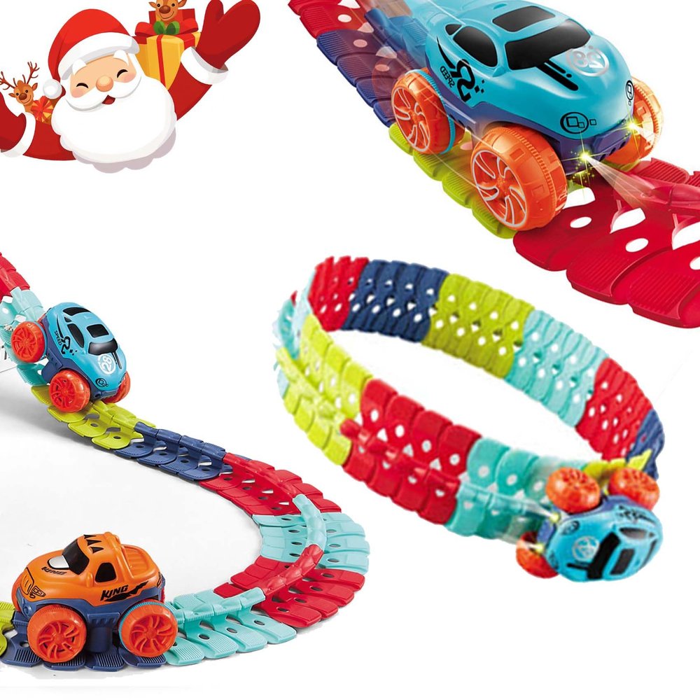 SmartoonKids Anti Gravity Race Track with Car, Smartoonkids Antigravity Race Track, 360 Electric Climbing Car Race Track, Glow in The Dark Flexible Race Track Sets (46pcs, Regular)