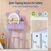Garvee Kids Vanity Set with Lights,Bear-Shaped Make Up Vanity Desk with Mirror&Stool,Wooden Princess Toddler Make Up Table Set for Bedroom,Pretend Play Vanity Sets for Little Girls(Purple) view 4
