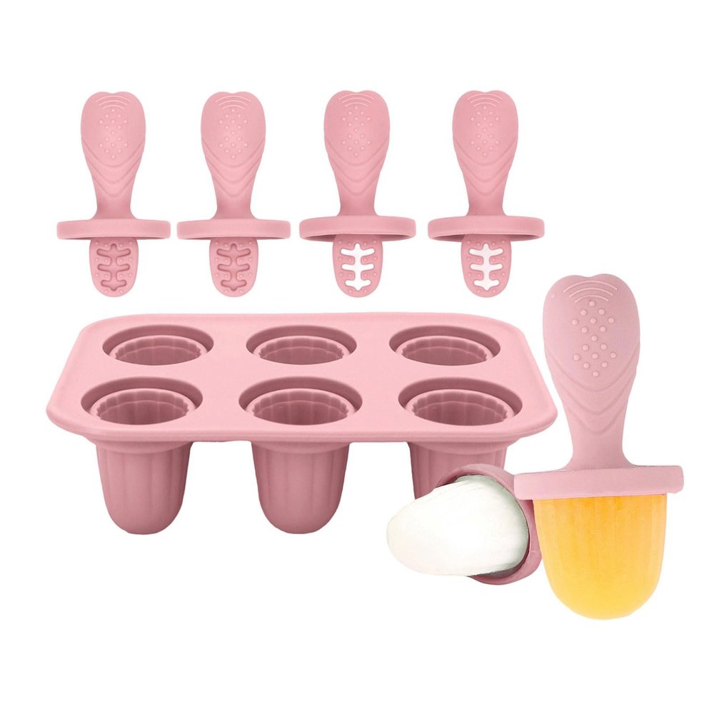 3. Chewable Ice Molds for Infants 6 Cavity Silicone Teether with Safe Edges Iced Treat Maker & Teeth Soother Teething Ice Cubes Maker for Infants