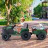 Costzon 24V Ride on Tractor with Detachable Trailer, Kids' Electric Vehicles with 3 Speeds, 15 Climbing, Wireless Design, Horn & Music, Remote Control Tractor Toy for Kids 3+,Gift (24V, Deep Green) view 2