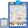 Bilingual Interactive Wall Chart for Kids  English & Spanish ABC Song Poster with Sound Effects, Alphabet, Numbers, Animal Words & Piano for Toddlers 1-6 (Blue) view 1