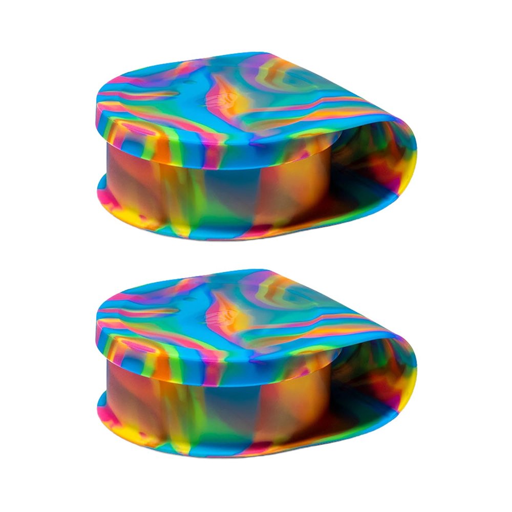 Silipint 10oz Silicone Go Go Connected Lid Bowl, Unbreakable, Non-Toxic, Dishwasher Safe (Hippie Hops - Pack of 2)