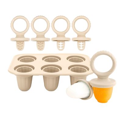 3. Chewable Ice Molds for Infants 6 Cavity Silicone Teether with Safe Edges Iced Treat Maker & Teeth Soother Teething Ice Cubes Maker for Infants