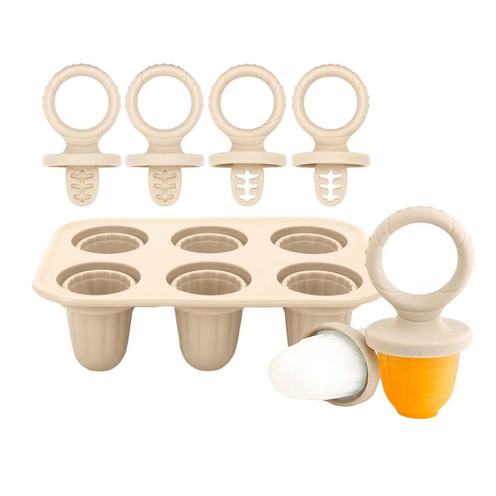 3. Chewable Ice Molds for Infants 6 Cavity Silicone Teether with Safe Edges Iced Treat Maker & Teeth Soother Teething Ice Cubes Maker for Infants