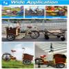 Inverted Pedal Tricycle with Front Wooden Box,Adult Tricycle with Training Wheels to Pickup Kids,Pets,Disc Brakes,3 Wheels Bike,for Cycling, Outing, Picnic view 2