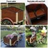 Inverted Pedal Tricycle with Front Wooden Box,Adult Tricycle with Training Wheels to Pickup Kids,Pets,Disc Brakes,3 Wheels Bike,for Cycling, Outing, Picnic view 3