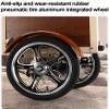 Inverted Pedal Tricycle with Front Wooden Box,Adult Tricycle with Training Wheels to Pickup Kids,Pets,Disc Brakes,3 Wheels Bike,for Cycling, Outing, Picnic view 4