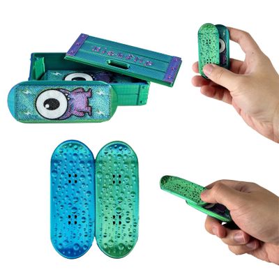 3D Printed KickFlips Magnetic Mini Fingerboard Infinity Slider Fidget Toy,Skateboard Fidgets with Storage Crate,Stress-Relieving and Portable Toy for Adults