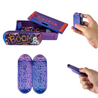 3D Printed KickFlips Magnetic Mini Fingerboard Infinity Slider Fidget Toy,Skateboard Fidgets with Storage Crate,Stress-Relieving and Portable Toy for Adults