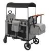 Stroller Wagon for 2 Kids, Baby Wagon Stroller for 2 Seaters, All-Terrain Kids Wagon with Canopy, Parent Organizer, Adjustable Handle & Pull Bar for Infants and Toddlers (Gray) view 1