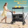 Stroller Wagon for 2 Kids, Baby Wagon Stroller for 2 Seaters, All-Terrain Kids Wagon with Canopy, Parent Organizer, Adjustable Handle & Pull Bar for Infants and Toddlers (Gray) view 4