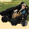 Stroller Wagon for 2 Kids, Baby Wagon Stroller for 2 Seaters, All-Terrain Kids Wagon with Canopy, Parent Organizer, Adjustable Handle & Pull Bar for Infants and Toddlers (Black) view 3