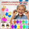 200 Pcs Prefilled Easter Eggs with Assorted Toys Inside,Basket Stuffers Easter Fillers,Easter Toys Bulk,Easter Egg Hunt Supplies,Prizes Classroom Events,Easter Party Favors Gifts for Kids Boys Girls view 3