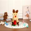 Christmas Reindeer Rocking Horse, Kids Ride-On Plush Toy with Music, Safety Belt, Red Scarf, Wooden Base, 1-3 Years, Apricot (Apricot + Fabric + Cotton) view 2