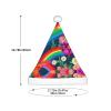 BaerK Rainbow Flowers Print Christmas Hat for Kids - Santa Hat, Unisex Warm Cap for Holiday Parties, Wear, and Everyday Use view 3
