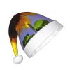 BaerK Bloom Sunflower Print Christmas Hat for Kids - Santa Hat, Unisex Warm Cap for Holiday Parties, Wear, and Everyday Use view 2