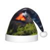BaerK Kilauea Volcano Bloom Print Christmas Hat for Kids - Santa Hat, Unisex Warm Cap for Holiday Parties, Wear, and Everyday Use view 1