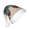 BaerK Rainbow Butterfly Print Christmas Hat for Kids - Santa Hat, Unisex Warm Cap for Holiday Parties, Wear, and Everyday Use view 2
