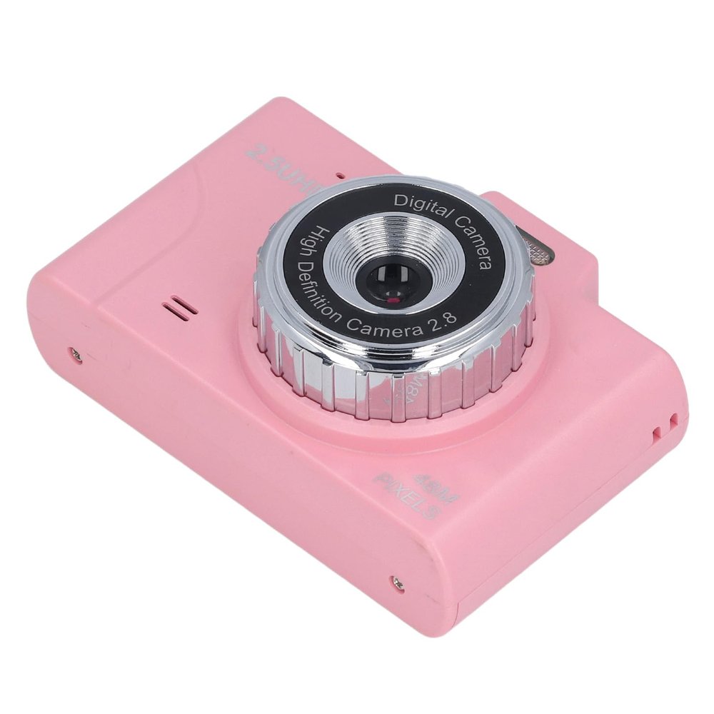 Alomejor Kids Camera, 1080P HD CCD Digital Camera with Dual Lens and 2.8 Inch Screen for Students Beginners Photography (Pink)