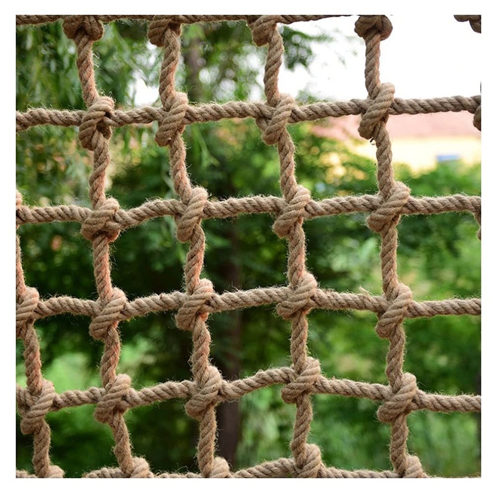 Children Climbing Frame Net, Rope Netting Climbing Cargo Net Playground Kids Child Rock Ladder Wall Hammock Tree House(10X10cm,5X5m(16.4X16.4ft))