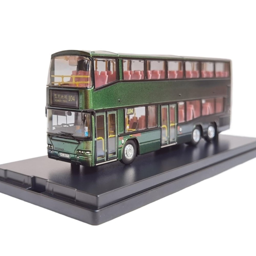 1:76 for 104 Bus Model Green Chameleon Gradient Purple Alloy Leoplin 3039 Static Collectible