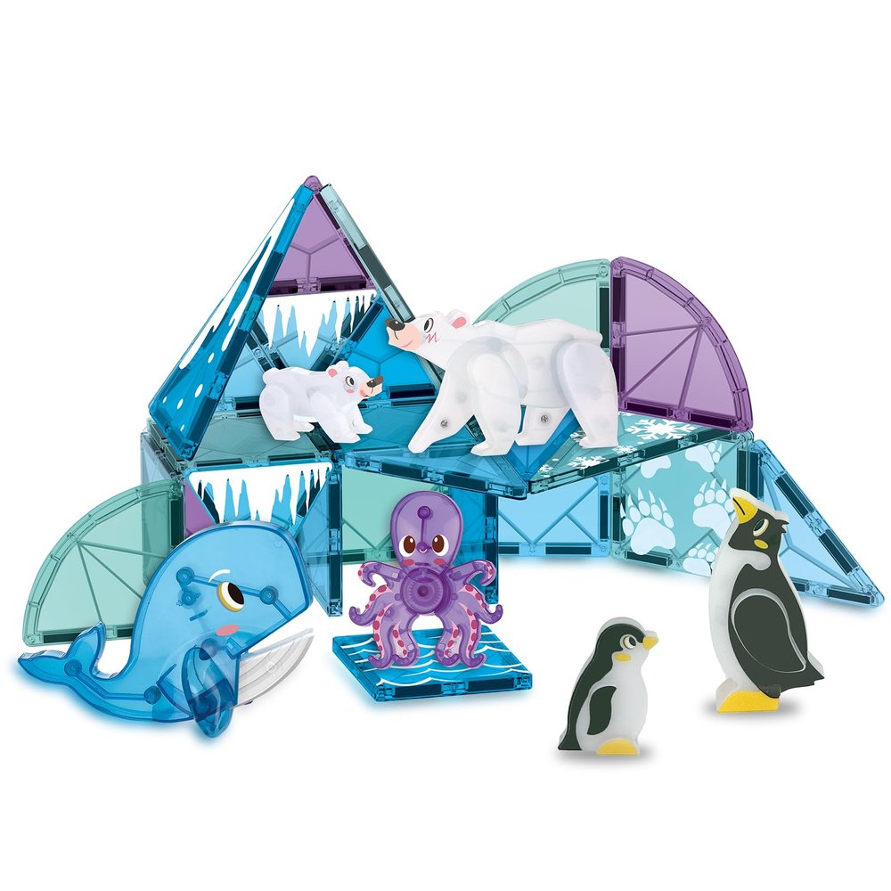 Bonifunt Home Decor Modern, Magnetic Tiles Set, 30pcs Animals Magnet Tiles, Animals Magnetic Building Tiles, Magnets Stacking Decoration, Decorations for Home (Arctic)