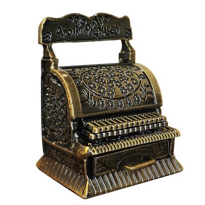CHANGLKJ Mini Cash Register Model, 1:12 Miniature Vintage Cash Register Toy, Classical Compact Vintage Cash Register Decor with Realistic Drawer, Intricate Details, for Children Gift, Teaching Aid