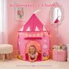 ROIWUIE Princess Castle Play Tent for Kids, Girls' Pop-Up Play Tent with Star Lights, Indoor/Outdoor Foldable Pink Play Tent Fabulous Gift for Little Girls view 2