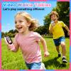 Video walkie talkies for Kids,2 Pack Rechargeable Kids Walkie Talkies can Send Message,Christmas Birthday Gifts for Kid Age 3-12,Portable Toddler Toy for 4 5 6 7 8 9 Year Old Girl Boy (Pink/Blue) view 3