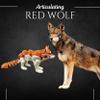 Articulating 3D Printed Wolf Collectible Display Piece, Stress Relief, Personalized Gift - Articulating Posable Wolf (Red, Large) view 3