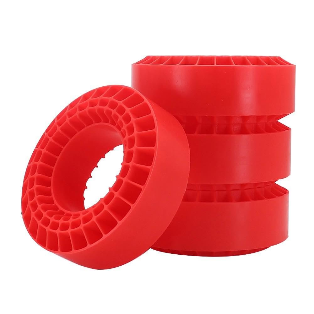 4pcs 1.9" Silicone Rubber Wheel Tires Insert Foam for 1/10 RC Crawler Car TRA-XXAS TRX4 Axial SCX10 Pro Ca-Pra TF2 GEN8(Red)