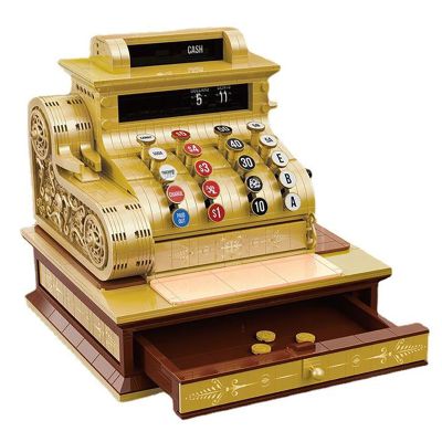 CHANGLKJ Vintage Cash Register Model, 1630Pcs DIY Retro Cash Register Model Set, Retro Collection Creative Building Kit, ABS Materials Parts and Fit Well, for Room, Bar, Shops, Restaurant Decoration