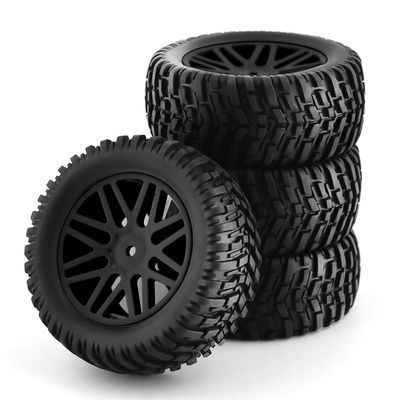 4Pcs 1/10 RC Car Truck Tires Tyre Wheel 12mm Hex 96mm*40mm Parts for H-SP 15502 94107 94170 94155 94177 H-PI Tools Accessories(Black)