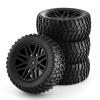 4Pcs 1/10 RC Car Truck Tires Tyre Wheel 12mm Hex 96mm*40mm Parts for H-SP 15502 94107 94170 94155 94177 H-PI Tools Accessories(Black) view 1