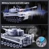 DBshoot 1/18 Remote Control Tank, German Tiger - Gray RC Tank Thats Shoots BBS, 60 Minute Playing Time, Smoke, Sound, LED Lights, Excellent Gift for Kids and Adults view 2