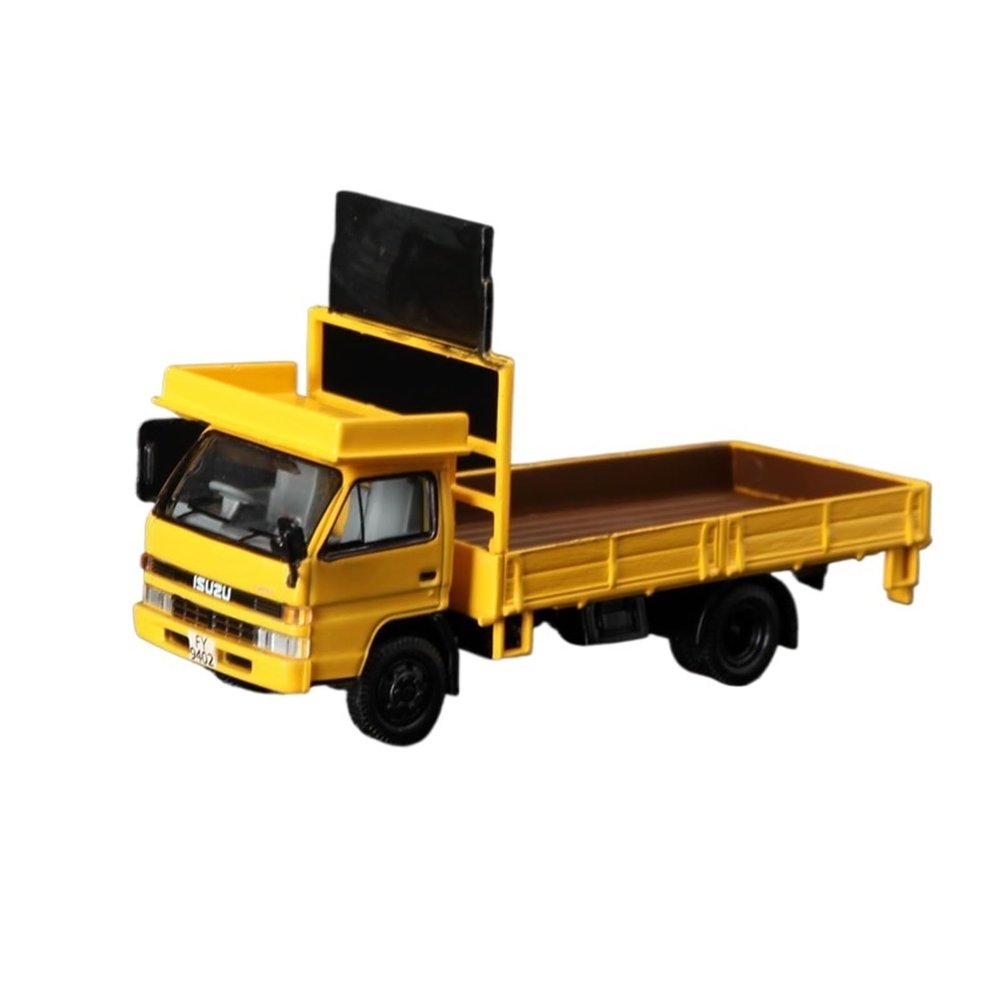 1/76 for Isuzu Alloy Trailer Car Model Yellow Convertible Transport Vehicle Miniature Ornaments
